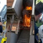 Police Catch 3-Year-Old Girl and Dog from Burning Apartment