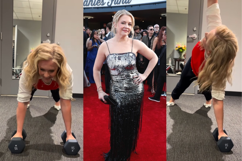 Melissa Joan Hart Does Push-Ups in Heels with 15-lb Weights